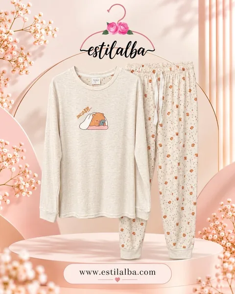 Pijama capibara beige
