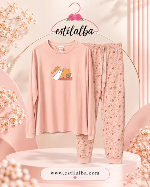 Pijama capibara rosa