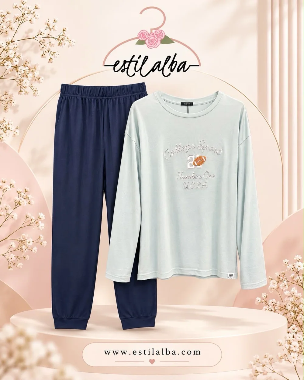Pijama collage azul