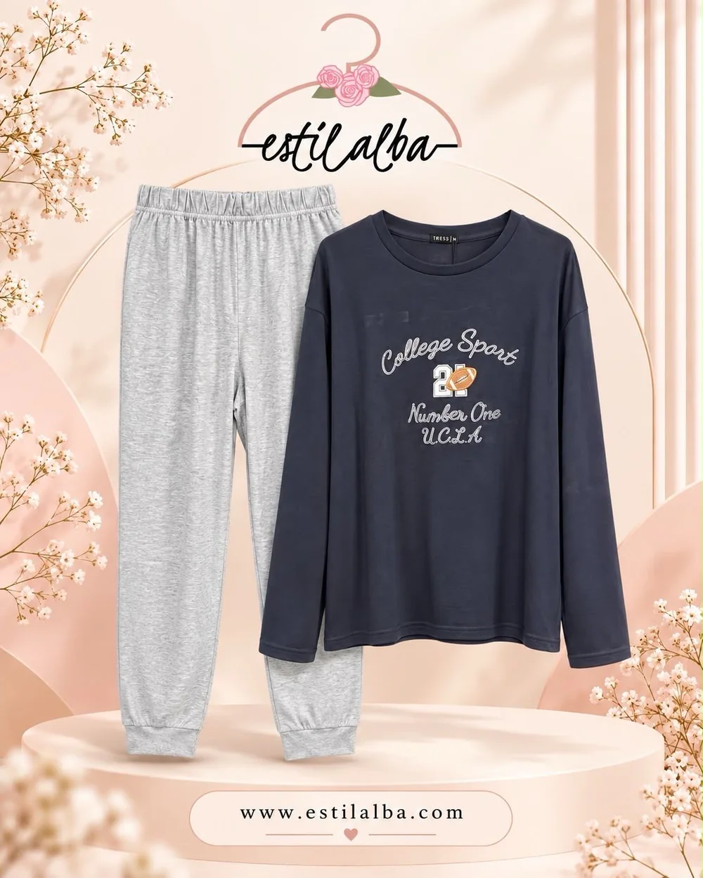 Pijama collage azul marino