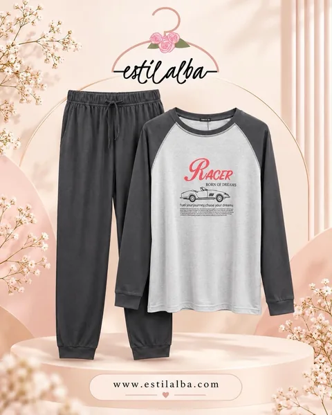 Pijama Racer gris
