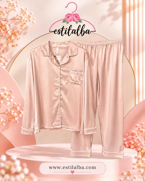 Pijama raso rosa